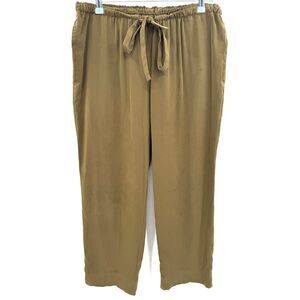 ANTHROPOLOGIE | E BY ELOISE Olive Green Lightweight Pull On Crop Pants Size M